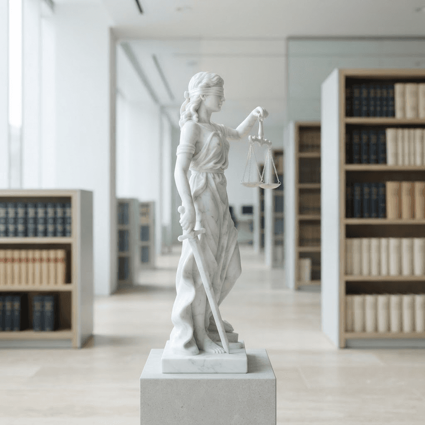 Lady Justice statue representing legal services and attorney referrals